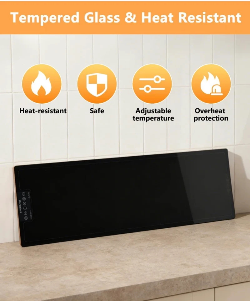 Electric Warming Tray w/ Handle 40 X 14” Extra Large Food Warming Mats w/ Temp-Settings - Full Surface Heating