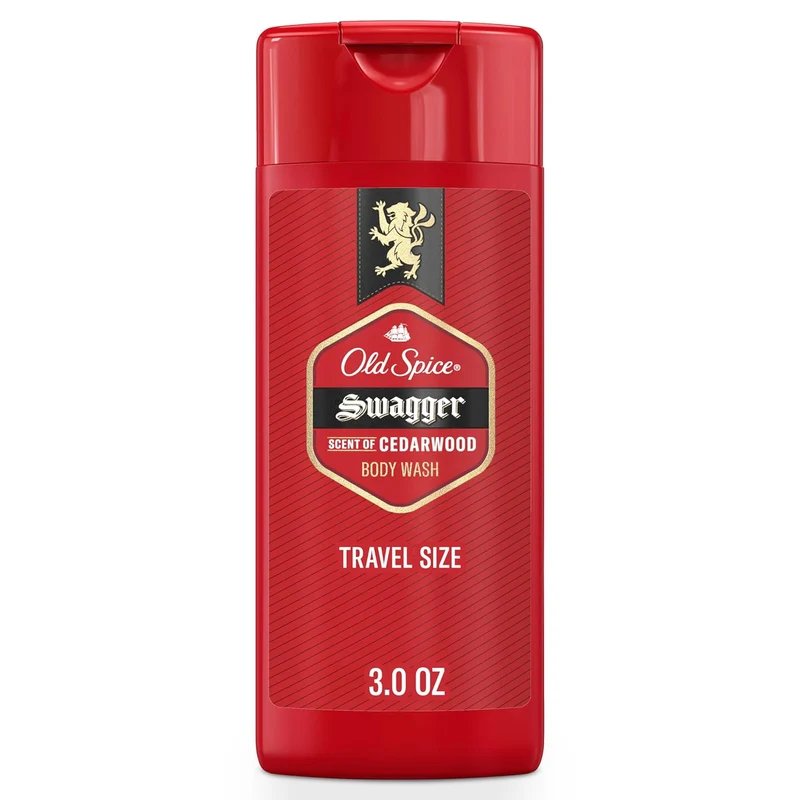 Old Spice Refreshing Body Wash for Men, 3X Defense, 24/7 Shower Fresh w/ Long Lasting Scent, Travel Size Swagger with Cedarwood Scent (4PK)