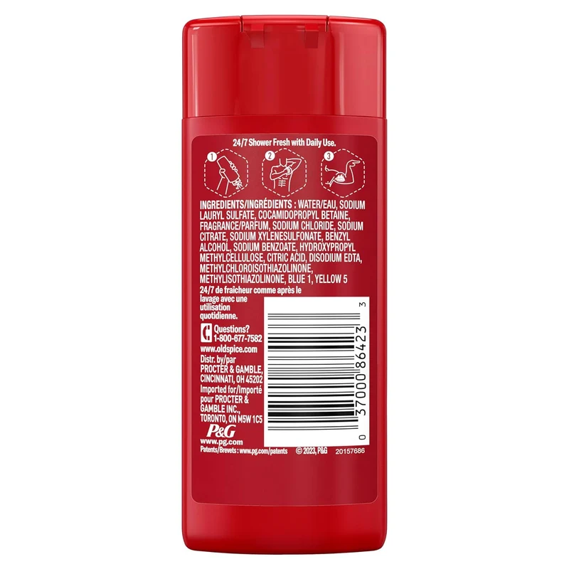 Old Spice Refreshing Body Wash for Men, 3X Defense, 24/7 Shower Fresh w/ Long Lasting Scent, Travel Size Swagger with Cedarwood Scent (4PK)