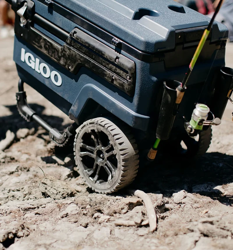 Heavy Duty Insulated Cooler Trailmate Journey 70qt Wheeled Cooler - Insulated Hard Shell Ice Chest (Sand)