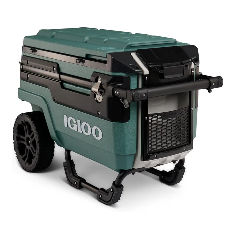 Heavy Duty Insulated Cooler Trailmate Journey 70qt Wheeled Cooler - Insulated Hard Shell Ice Chest (Green)