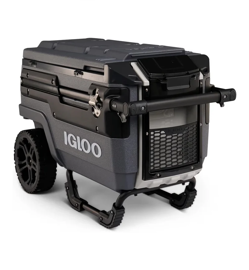 Heavy Duty Insulated Cooler Trailmate Journey 70qt Wheeled Cooler - Insulated Hard Shell Ice Chest (Black)