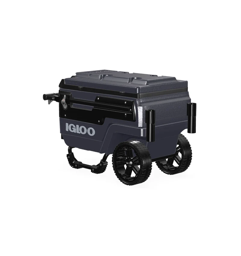 Heavy Duty Insulated Cooler Trailmate Journey 70qt Wheeled Cooler - Insulated Hard Shell Ice Chest (Black)