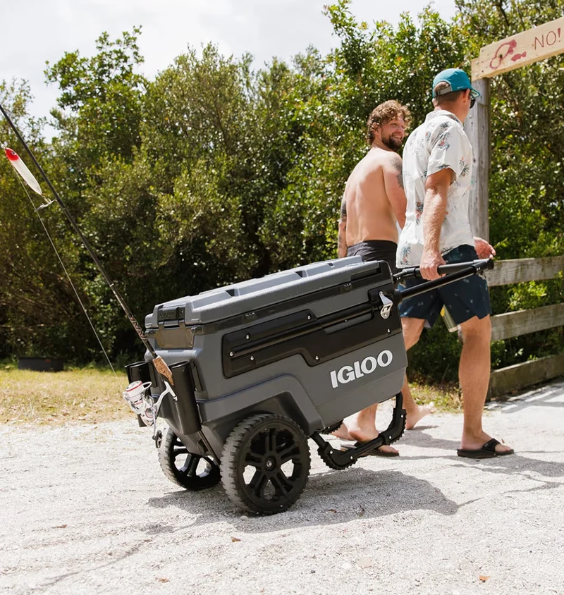 Heavy Duty Insulated Cooler Trailmate Journey 70qt Wheeled Cooler - Insulated Hard Shell Ice Chest (Black)