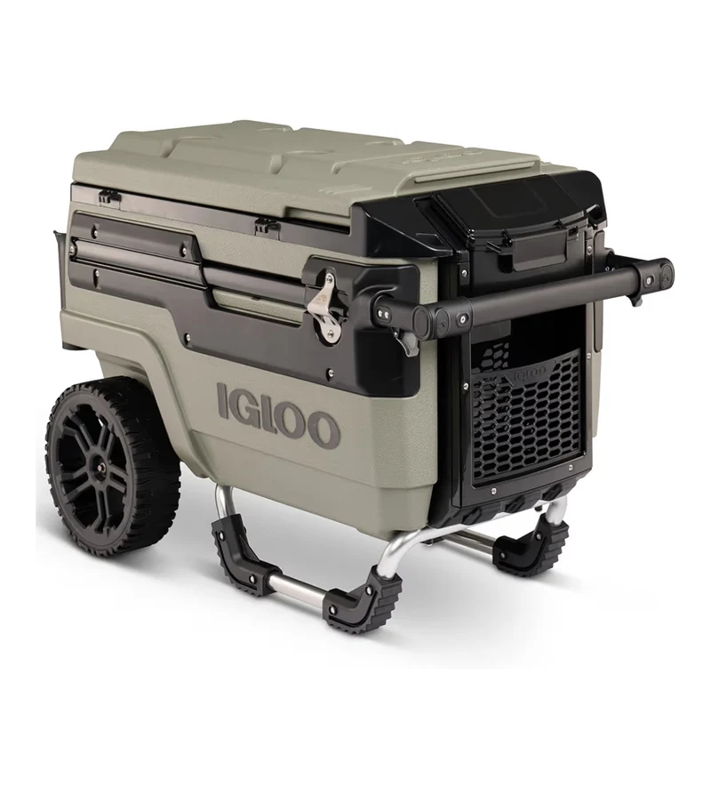 Heavy Duty Insulated Cooler Trailmate Journey 70qt Wheeled Cooler - Insulated Hard Shell Ice Chest (Olive)