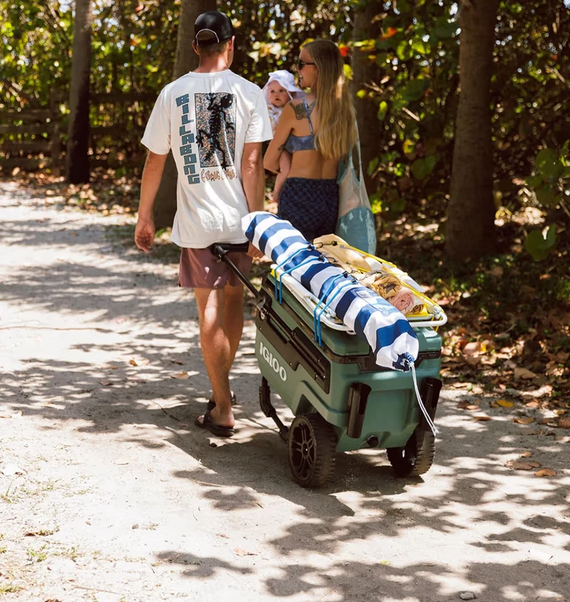 Heavy Duty Insulated Cooler Trailmate Journey 70qt Wheeled Cooler - Insulated Hard Shell Ice Chest (Olive)