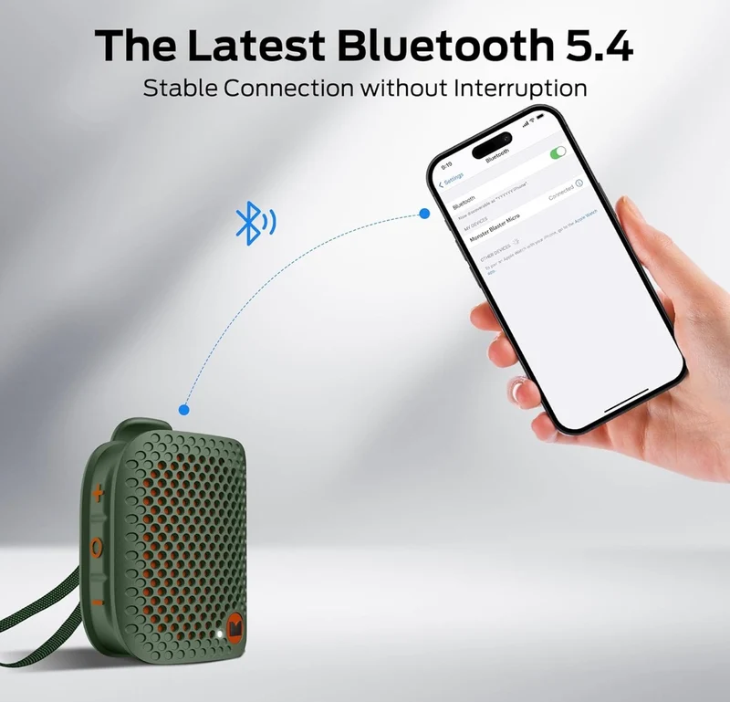 Monster Blaster Micro Clip-On Wireless Portable Speaker w/ Built-in Mic (Green)