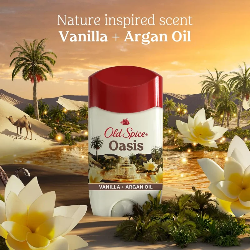 Old Spice Antiperspirant & Deodorant for Men - Oasis Scent with Vanilla +Argan Oil (2PK)
