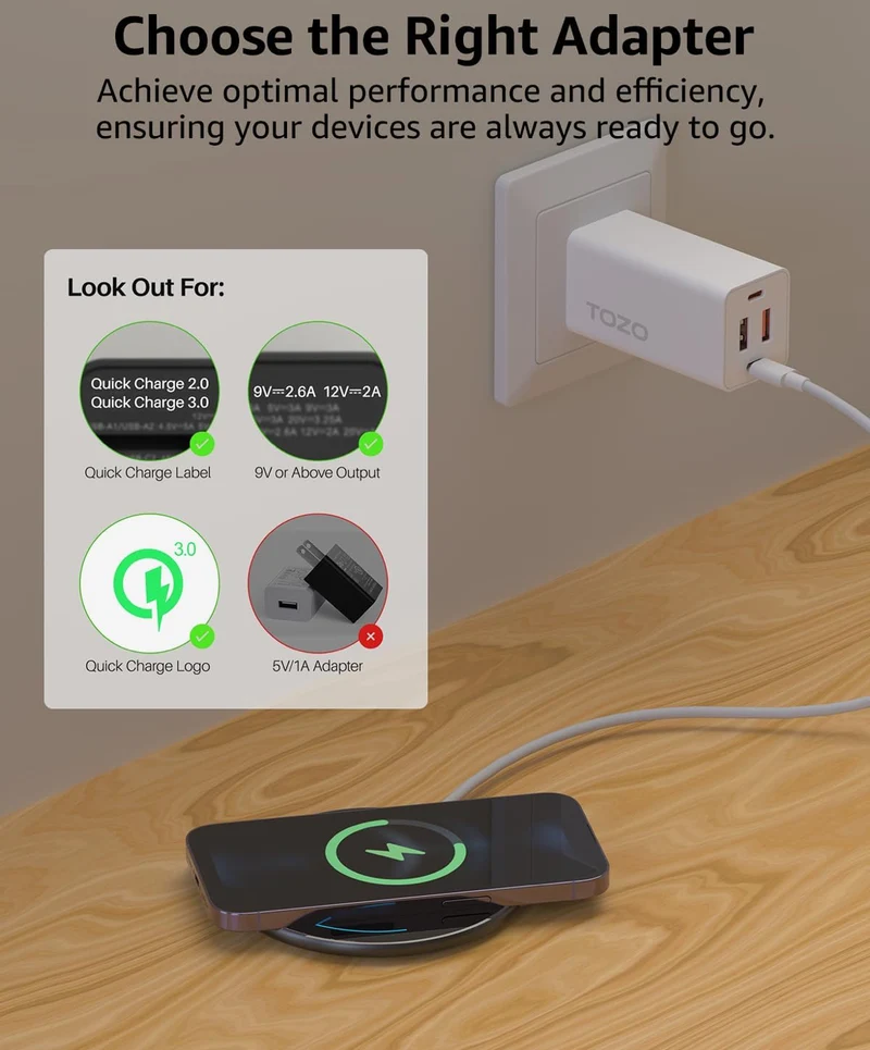 New Anti-Slip Wireless Charger 15W Max Fast Charging Pad Compatible w/ iPhone,Samsung Galaxy - Black