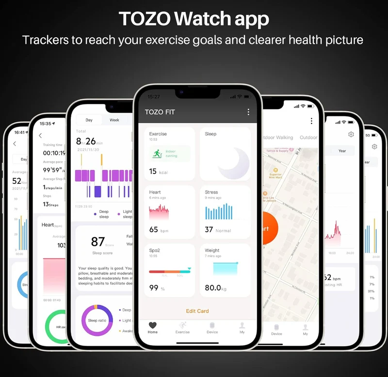 S2 1.69" Smart Watch Alexa Built-in Fitness Tracker w/ Heart Rate and Blood Oxygen Monitor, Sleep Monitor Waterproof