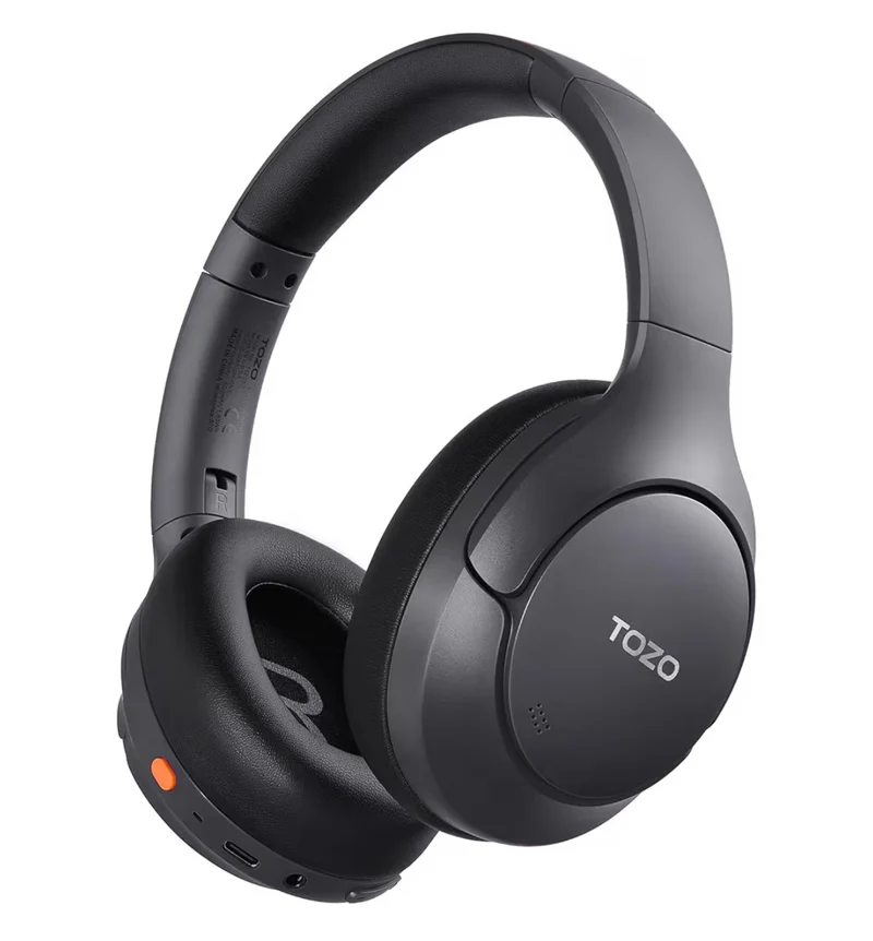 HT3 Hybrid Noise Cancelling Headphones, 90H Battery Life Over Ear Bluetooth 6.0 Foldable Headset, AI Voice Assistant - Titanium Black