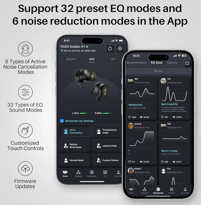 Golden X1 Wireless Earbuds Balanced Armature Driver and Hybrid Dynamic OrigX Pro, LDAC & Hi-Res Audio Wireless, Noise Cancellation - Blue