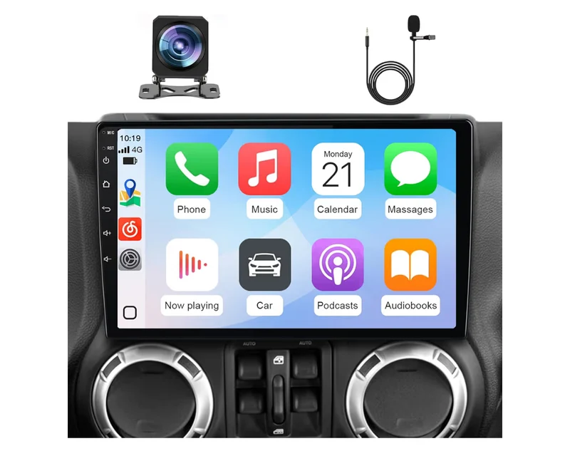Double Din Smart Car Stereo | 64GB, 4-Core, CarPlay/Android Auto & HD Backup Camera