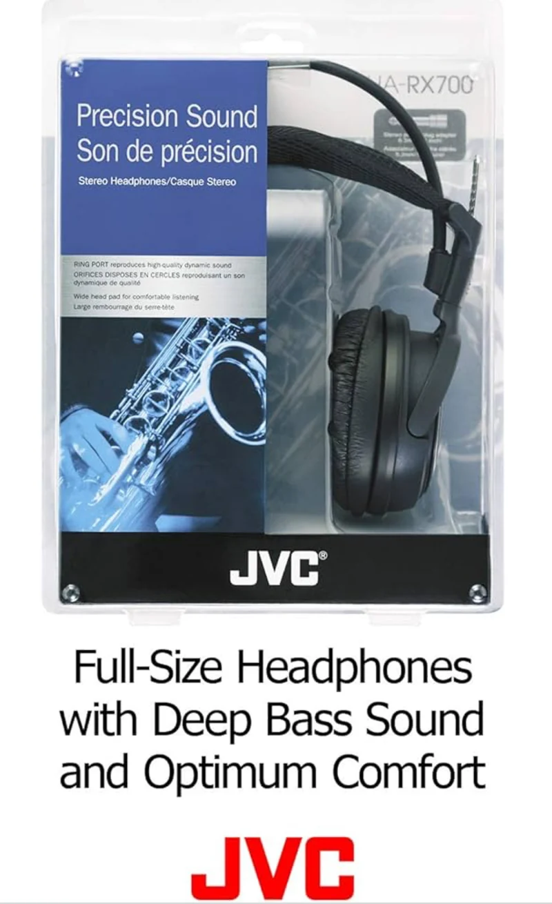 JVC HARX700 Precision Sound Full Size Headphones - Black