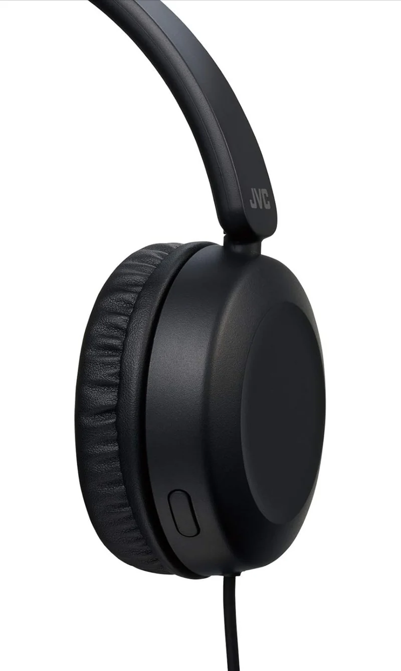JVC Lightweight On Ear Headphones with Powerful Sound, Integrated Remote & Mic for Smartphones - HAS31MB (Black), Medium