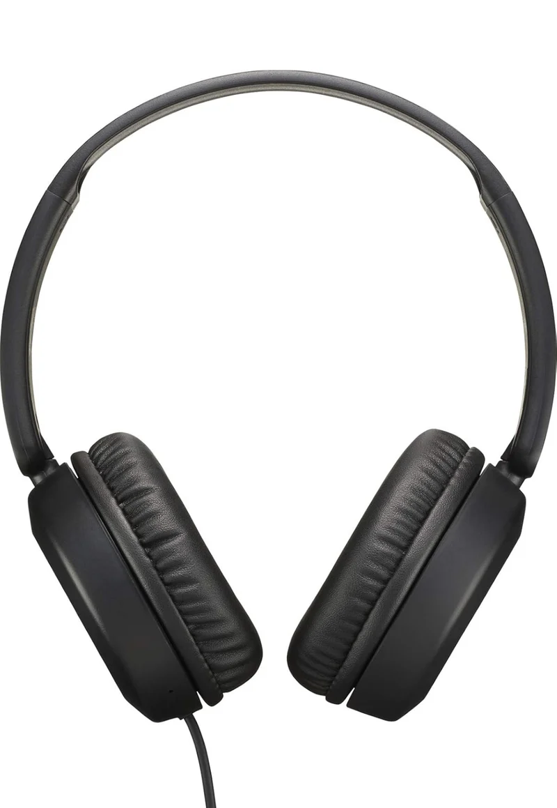 JVC Lightweight On Ear Headphones with Powerful Sound, Integrated Remote & Mic for Smartphones - HAS31MB (Black), Medium