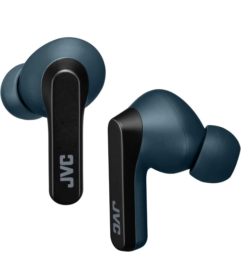 JVC RIPTIDZ True Wireless Headphones with Touch Sensor Operation, Single Ear use, IPX5, Bluetooth 5.1, Long Battery Life (up to 30 Hours) - HAA9TA (Blue), Small
