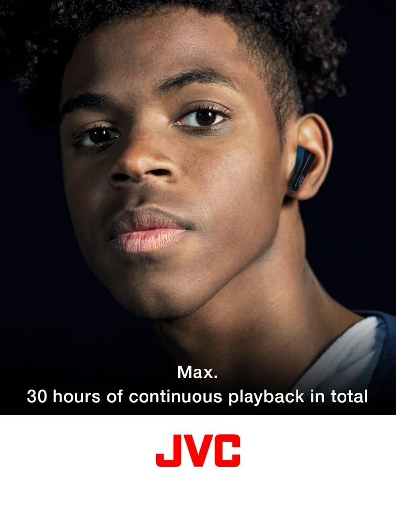 JVC RIPTIDZ True Wireless Headphones with Touch Sensor Operation, Single Ear use, IPX5, Bluetooth 5.1, Long Battery Life (up to 30 Hours) - HAA9TG (Green)