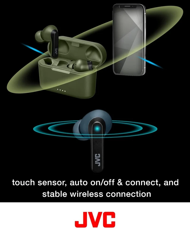 JVC RIPTIDZ True Wireless Headphones with Touch Sensor Operation, Single Ear use, IPX5, Bluetooth 5.1, Long Battery Life (up to 30 Hours) - HAA9TW (White)