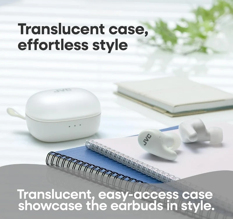 JVC Gumy Premium True Wireless Earbuds Noise Cancelling, Bluetooth 5.4 Headphones 26H Battery, ANC Ambient Mode, Gaming Low Latency, USB-C Case