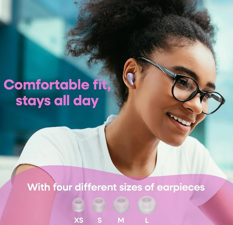 JVC Gumy Premium True Wireless Earbuds Noise Cancelling, Bluetooth 5.4 Headphones 26H Battery, ANC Ambient Mode, Gaming Low Latency, USB-C Case