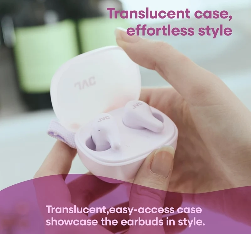 JVC Gumy Premium True Wireless Earbuds Noise Cancelling, Bluetooth 5.4 Headphones 26H Battery, ANC Ambient Mode, Gaming Low Latency, USB-C Case