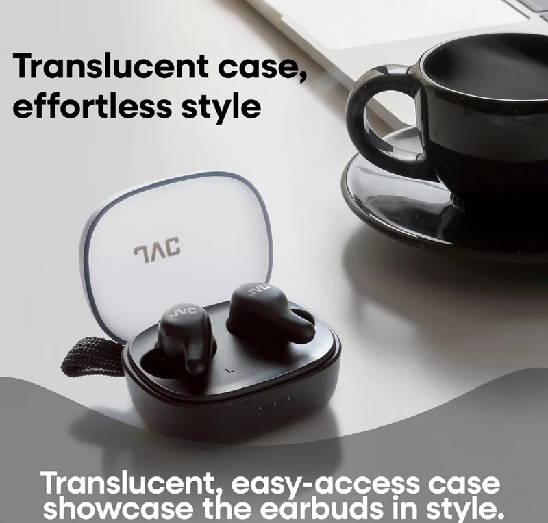 JVC Gumy Premium True Wireless Earbuds Noise Cancelling, Bluetooth 5.4 Headphones 26H Battery, ANC Ambient Mode, Gaming Low Latency, USB-C Case