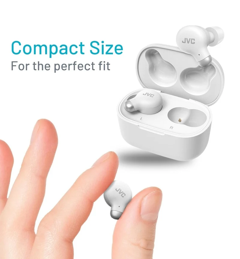 JVC Active Noise Cancelling True Wireless Earbuds - Bluetooth 5.3 with ANC - Comfortable Fit with S/M/L Silicon & Memory Foam Earpieces - IPX4 Water Resistant - 28 Hrs Playback - Compact Charging Case