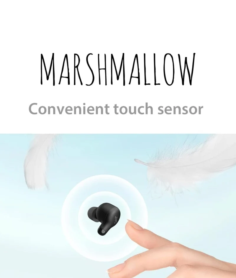 JVC Marshmallow True Wireless Bluetooth 5.3 Earbuds – 28H Battery, Memory Foam Earpieces for All-Day Comfort, IPX4 Water Resistant, Mic, Compact Case, for iPhone & Android