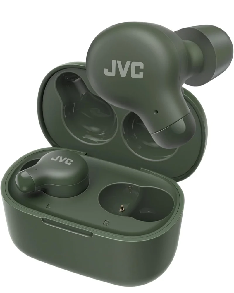 JVC Marshmallow True Wireless Bluetooth 5.3 Earbuds – 28H Battery, Memory Foam Earpieces for All-Day Comfort, IPX4 Water Resistant, Mic, Compact Case, for iPhone & Android
