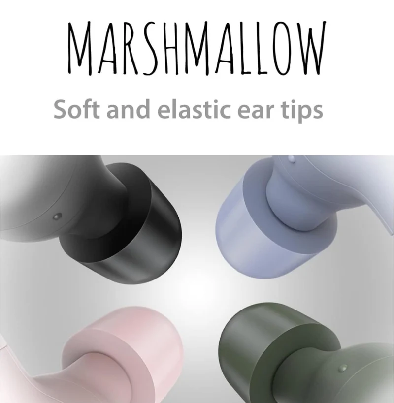 JVC Marshmallow True Wireless Bluetooth 5.3 Earbuds – 28H Battery, Memory Foam Earpieces for All-Day Comfort, IPX4 Water Resistant, Mic, Compact Case, for iPhone & Android