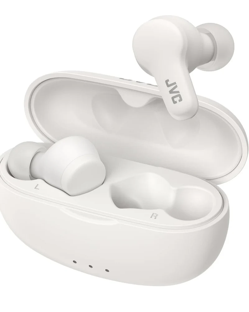 JVC Gumy True Wireless Earbuds, Bluetooth 5.3, Charging Case, 24-Hour Playback, IPX4 Water Resistant, Comfortable Secure Fit with XS/S/M/L Earpieces, Built-in Mic for Calls, iPhone/Android/PC - HAA7T2