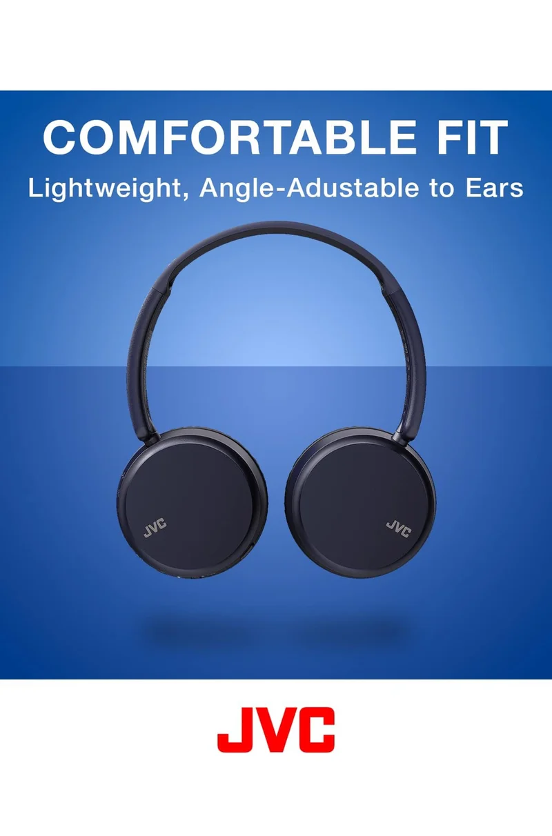 JVC Deep Bass Wireless Headphones, Bluetooth 5.2, Built-in EQ (Bass/Clear/Normal), Multi-Point Connection, Voice Assistant Compatible, 35 Hour Battery Life - HAS36WB (Black)