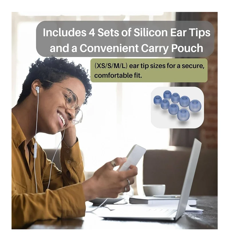 JVC Wired USB-C Earbuds - Noise Isolation - DAC - Hi-Res Audio - Built-in Mic with Mute - Comfortable Silicone Ear Tips - 3 Button Remote – Plug & Play - HAFR29UC