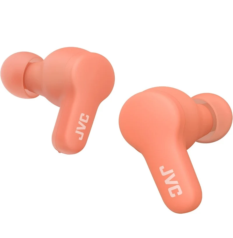 JVC Gumy True Wireless Earbuds, Bluetooth 5.3, Charging Case, 24-Hour Playback, IPX4 Water Resistant, Comfortable Secure Fit with XS/S/M/L Earpieces, Built-in Mic for Calls, iPhone/Android/PC - HAA7T2