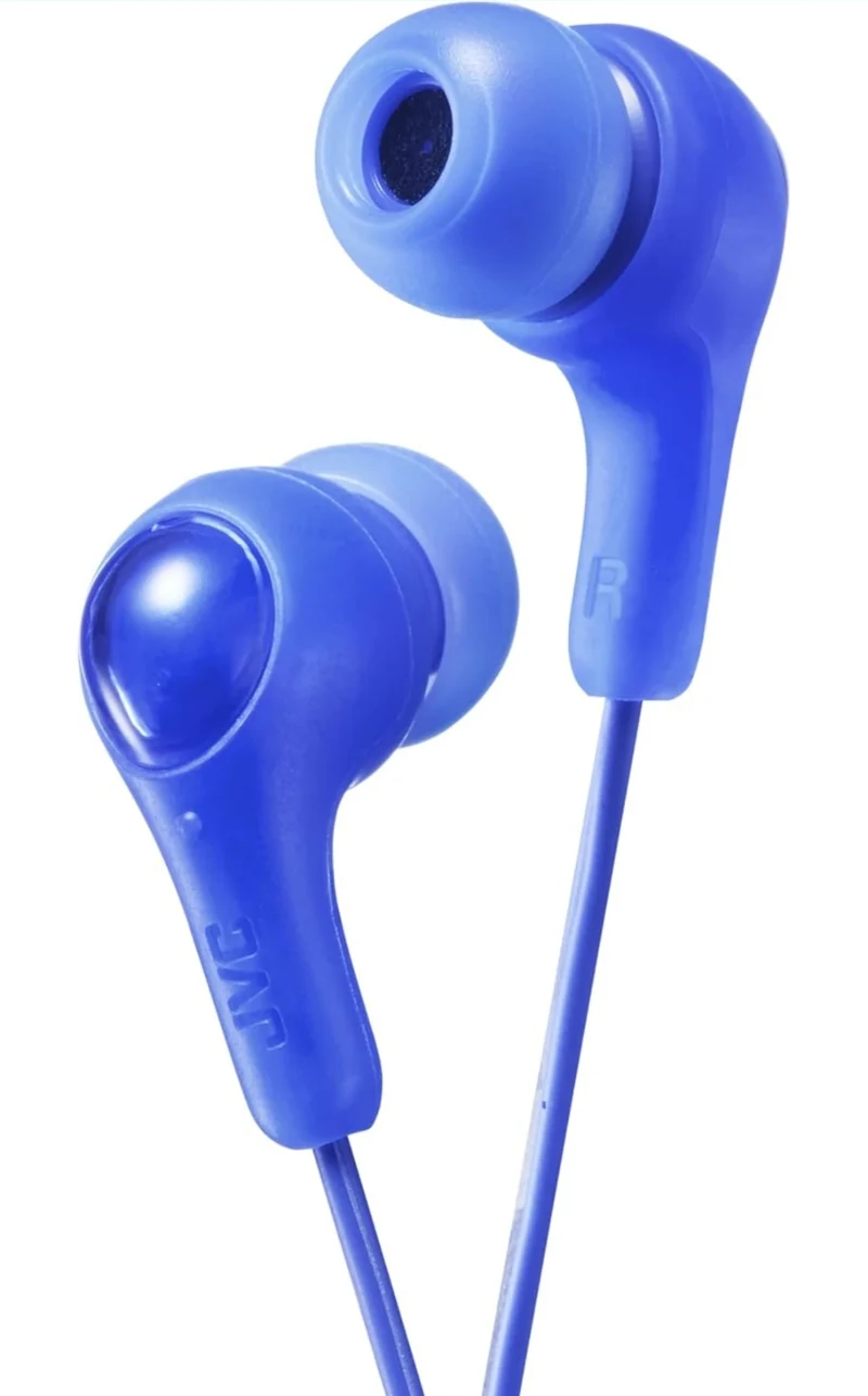 JVC Gumy in Ear Earbud Headphones, Powerful Sound, Comfortable and Secure Fit, Silicone Ear Pieces S/M/L - HAFX7A (Blue) One Size, 1 Count (Pack of 1)