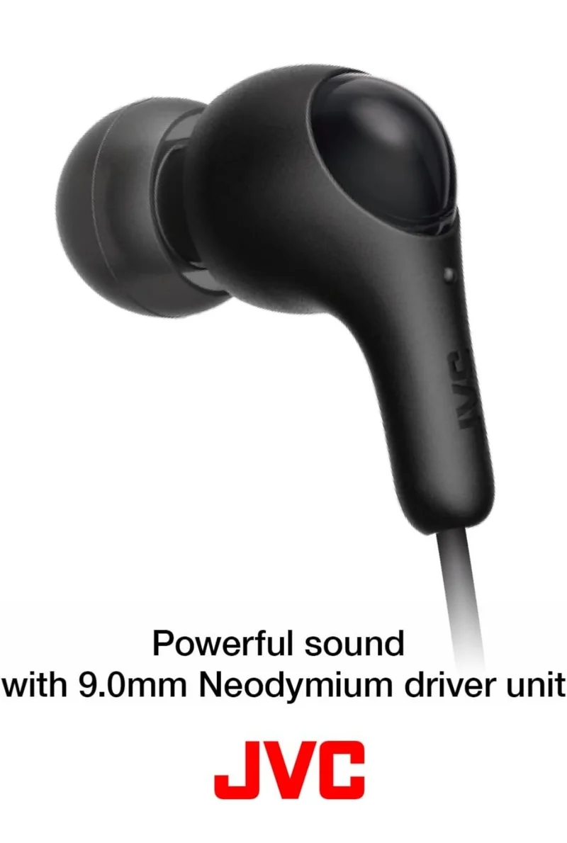 JVC Gumy in Ear Earbud Headphones, Powerful Sound, Comfortable and Secure Fit, Silicone Ear Pieces S/M/L - HAFX7A (Blue) One Size, 1 Count (Pack of 1)