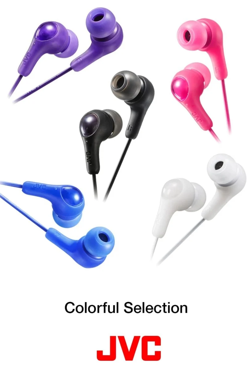 JVC Gumy in Ear Earbud Headphones, Powerful Sound, Comfortable and Secure Fit, Silicone Ear Pieces S/M/L - HAFX7A (Blue) One Size, 1 Count (Pack of 1)