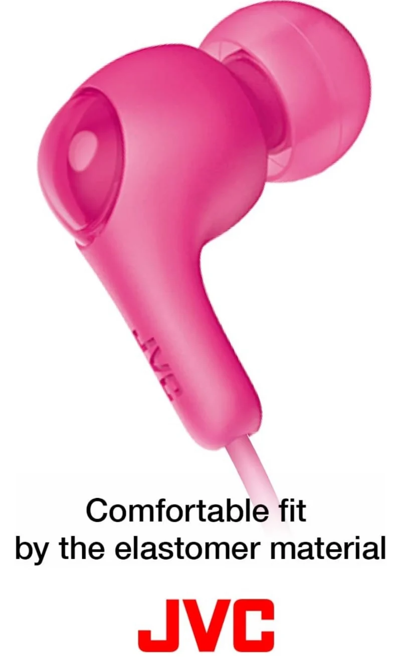 JVC Gumy in Ear Earbud Headphones, Powerful Sound, Comfortable and Secure Fit, Silicone Ear Pieces S/M/L - HAFX7W White