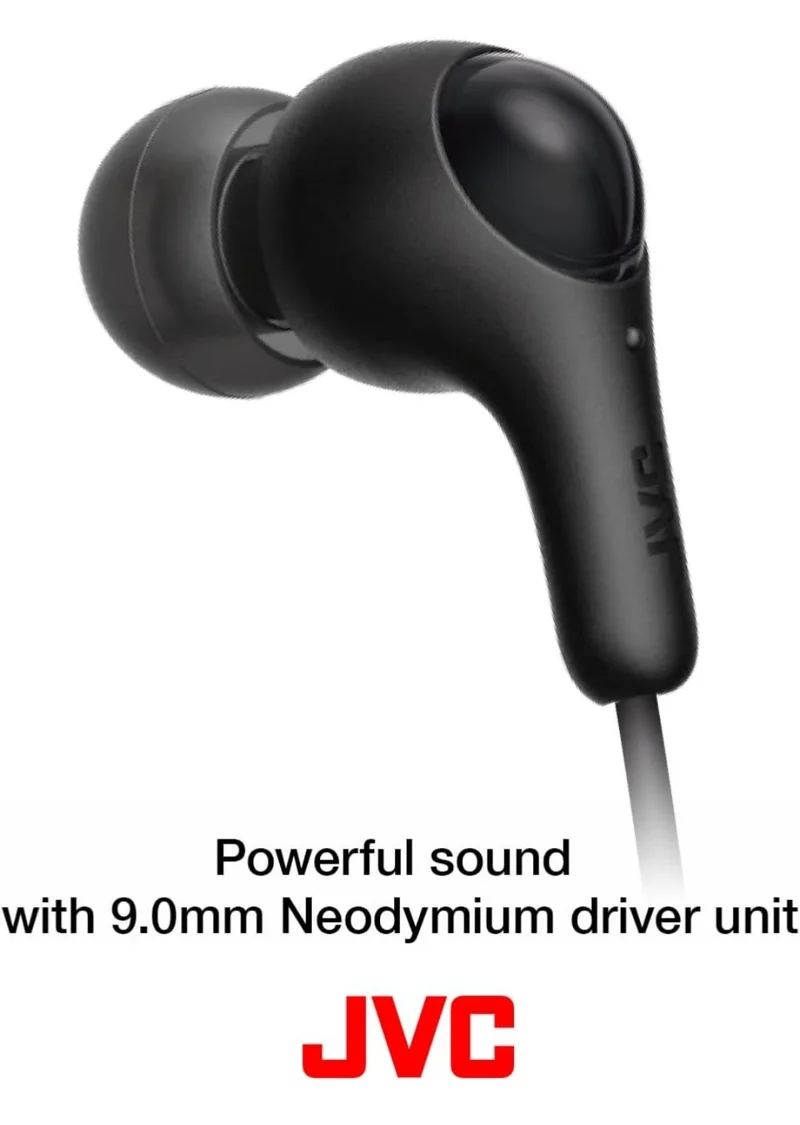 JVC Gumy in Ear Earbud Headphones, Powerful Sound, Comfortable and Secure Fit, Silicone Ear Pieces S/M/L - HAFX7W White