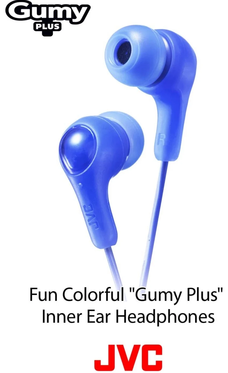 JVC Gumy in Ear Earbud Headphones, Powerful Sound, Comfortable and Secure Fit, Silicone Ear Pieces S/M/L - HAFX7R Red