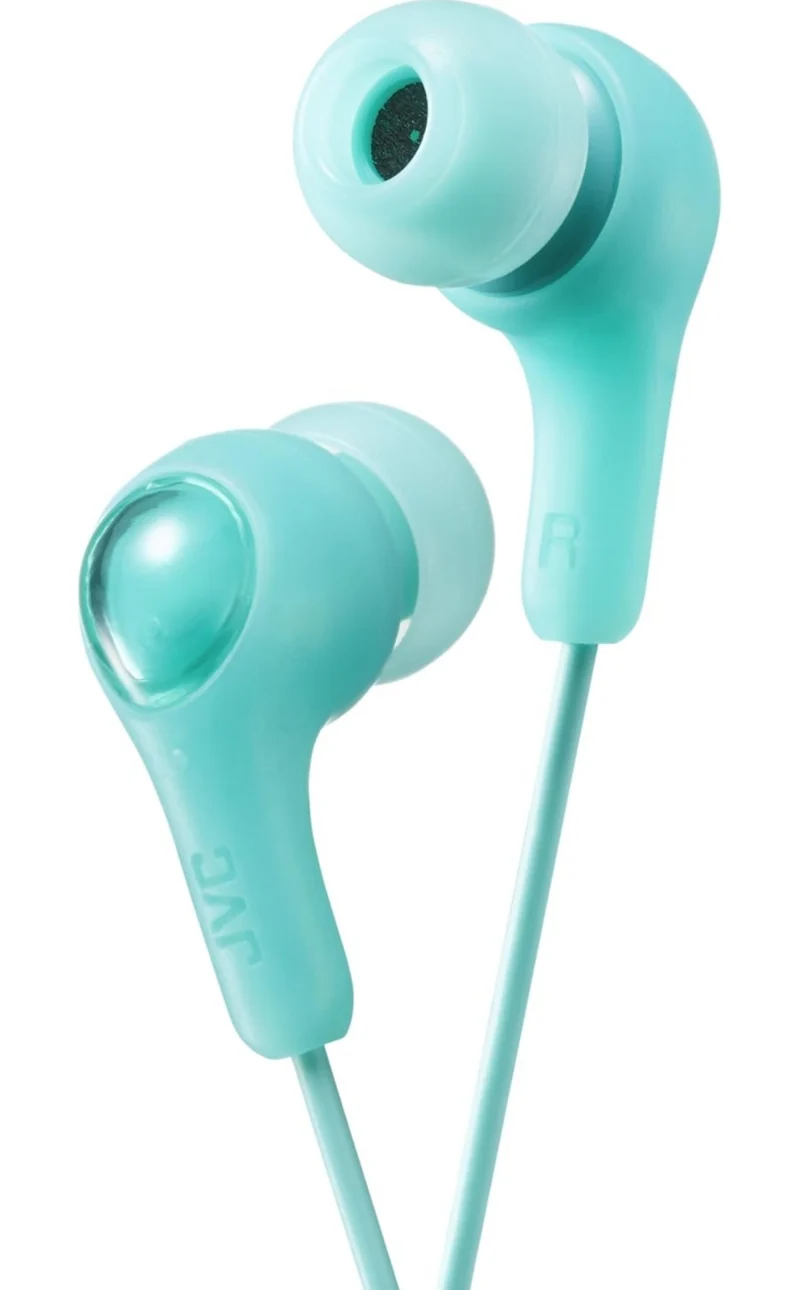 JVC Gumy in Ear Earbud Headphones, Powerful Sound, Comfortable and Secure Fit, Silicone Ear Pieces S/M/L - HAFX7G Green