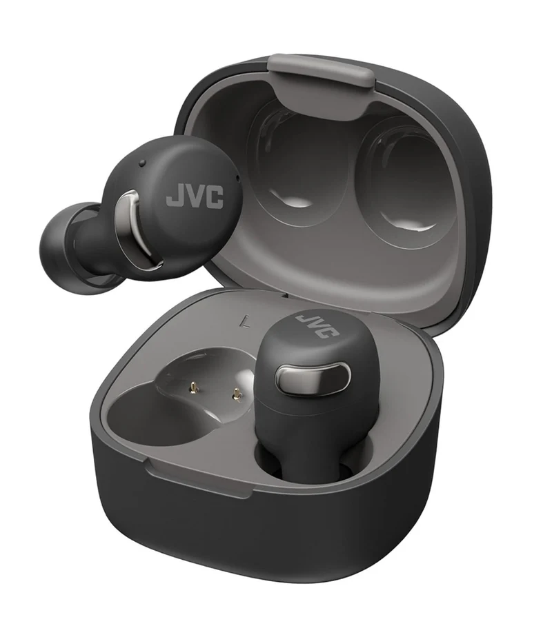 JVC True Wireless Compact Earbuds – Active Noise Cancelling - Bluetooth 5.3 Ear Buds Headphones for iPhone, Android - 27 Hr. Playback, Low Latency Mode - IPX4 Sweat/Rain Proof, Quick Charge Case, Mic