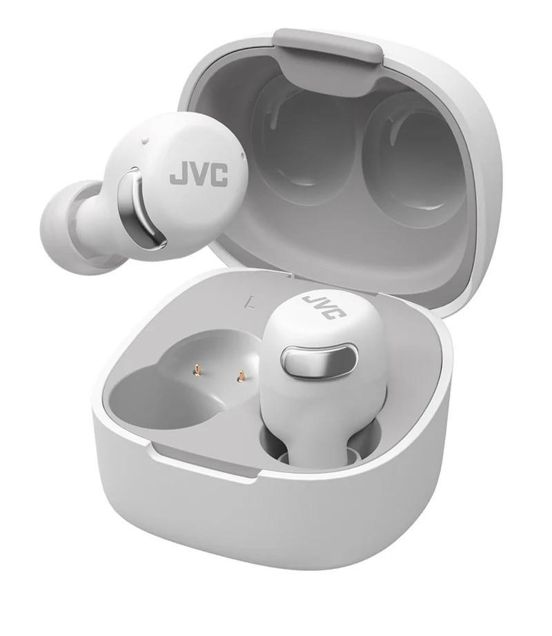 JVC True Wireless Compact Earbuds – Active Noise Cancelling - Bluetooth 5.3 Ear Buds Headphones for iPhone, Android - 27 Hr. Playback, Low Latency Mode - IPX4 Sweat/Rain Proof, Quick Charge Case, Mic