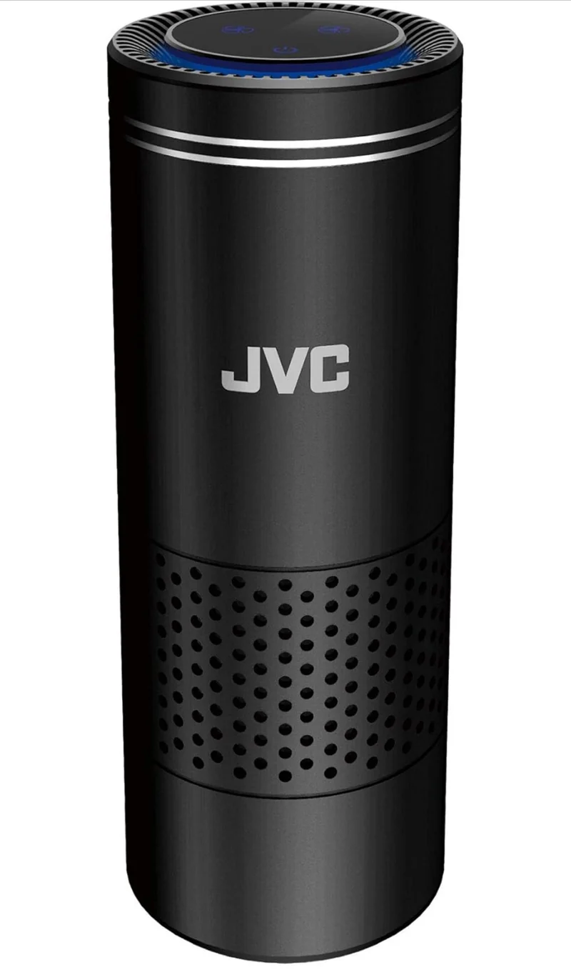 JVC KS-GA100 Car Air Purifier Portable USB Power Input HEPA Filter 3-Stage Filtration Motion Activated Controls Black
