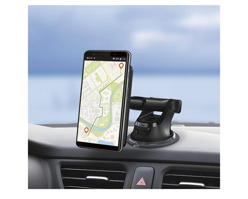 JVC KS-GC10Q Wireless Qi Charging Car Phone Mount, Dashboard Windshield Air Vent car Phone Holder, Includes Magnetic Base Plate, Compatible /w iPhone 11 Series/X/XR/8, Galaxy Note10/S10/S20 Series