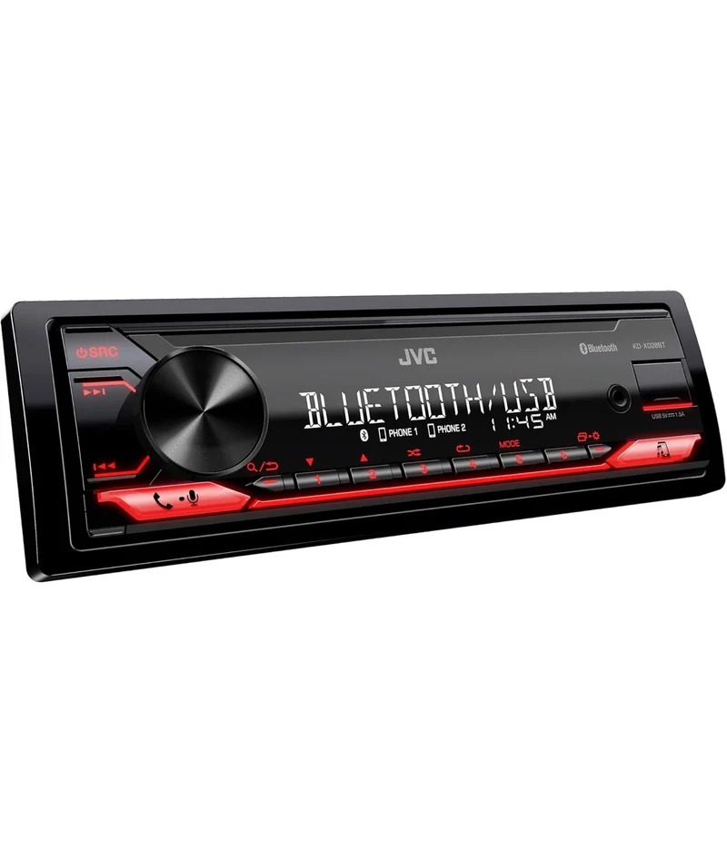 JVC KD-XD28BT Bluetooth Car Stereo w/USB Port – AM/FM Radio, MP3 Player, High Contrast LCD, 50 Watts, Detachable Face Plate – Single DIN – 13-Band EQ