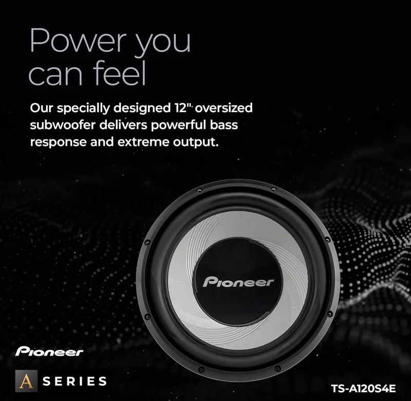 Pioneer TS-A120S4E – Powerful 12” Subwoofer, 1400 Watts Peak Power, Single 4 Ohms Voice Coil for Deep Bass