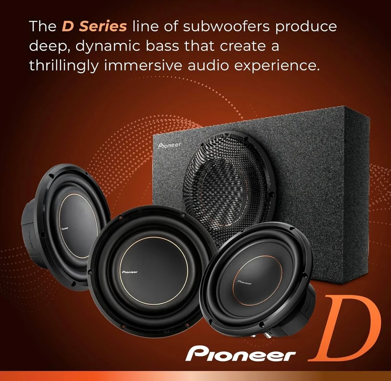 Pioneer TS-D10D2 - Powerful 10-inch Subwoofer, 1500 Watts Peak Power, Dual 2 Ohms Voice Coil, for Deep Bass Sound