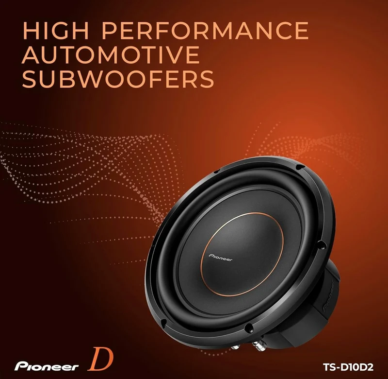Pioneer TS-D10D2 - Powerful 10-inch Subwoofer, 1500 Watts Peak Power, Dual 2 Ohms Voice Coil, for Deep Bass Sound